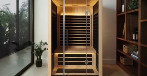 A Tylo Kiruna infrared sauna in a modern room